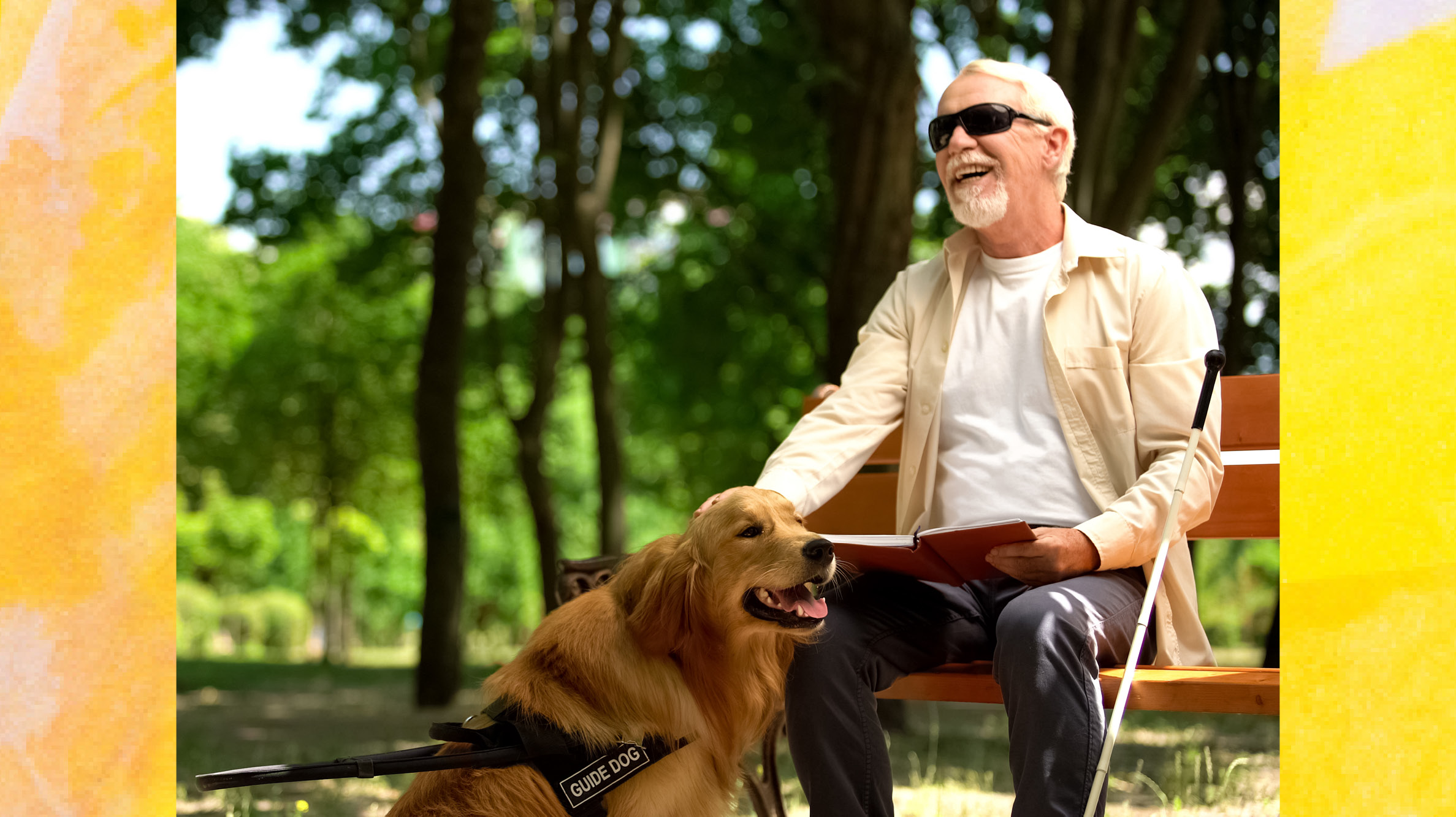 Blinder Mann mit Hund